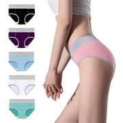 Huhua Womens Cotton Underwear High Waist Stretch Briefs Soft Underpants Ladies Full Coverage Panties 5 Pack
